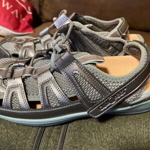 Orthofeet Shoes Wns 10.5 W 2E Verona Fisherman Sandal Pewter Orthotic Diabetic